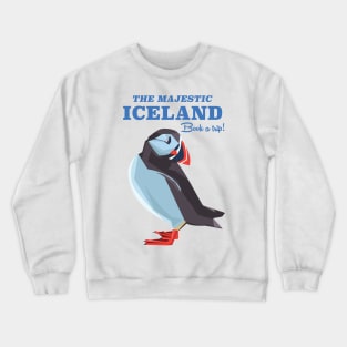 Iceland Puffin vintage travel poster Crewneck Sweatshirt